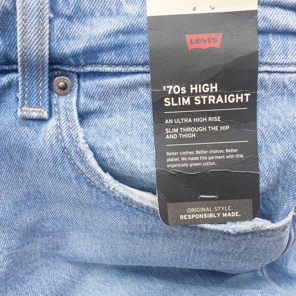 Levi's 70s High Slim Straight Women's 29x31 Medium Wash Light Her Up New - Picture 5 of 7